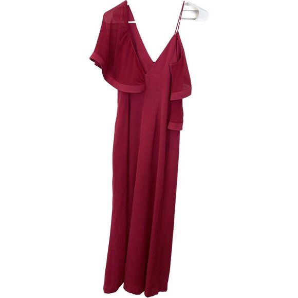 Keepsake No Love Jumpsuit In Raspberry Draped Ruffle Overlay Small - Picture 3 of 8